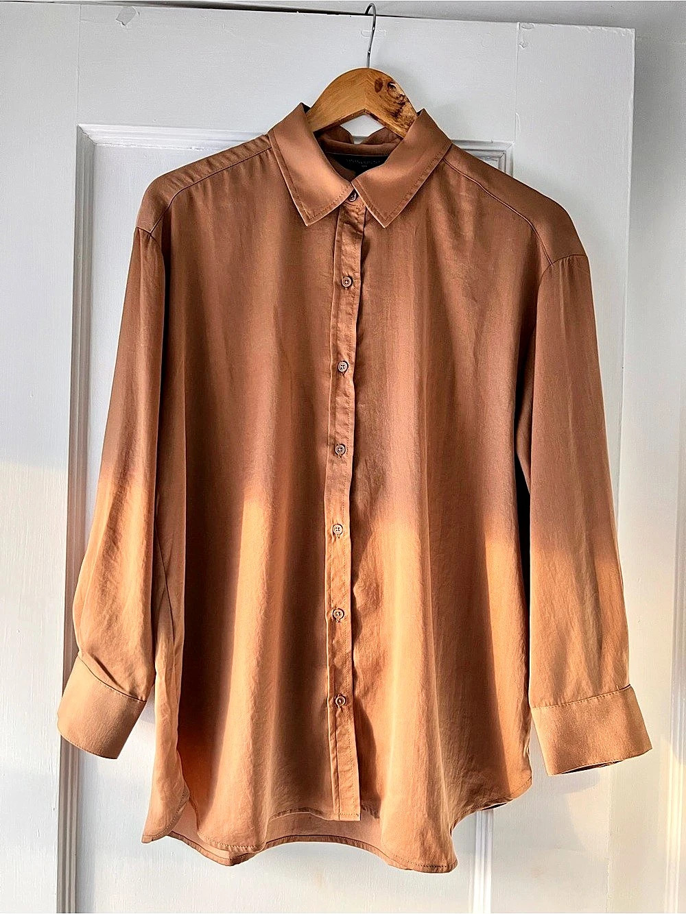 Banana Republic Button Down Shirt in Brown Size Petite Medium NWT